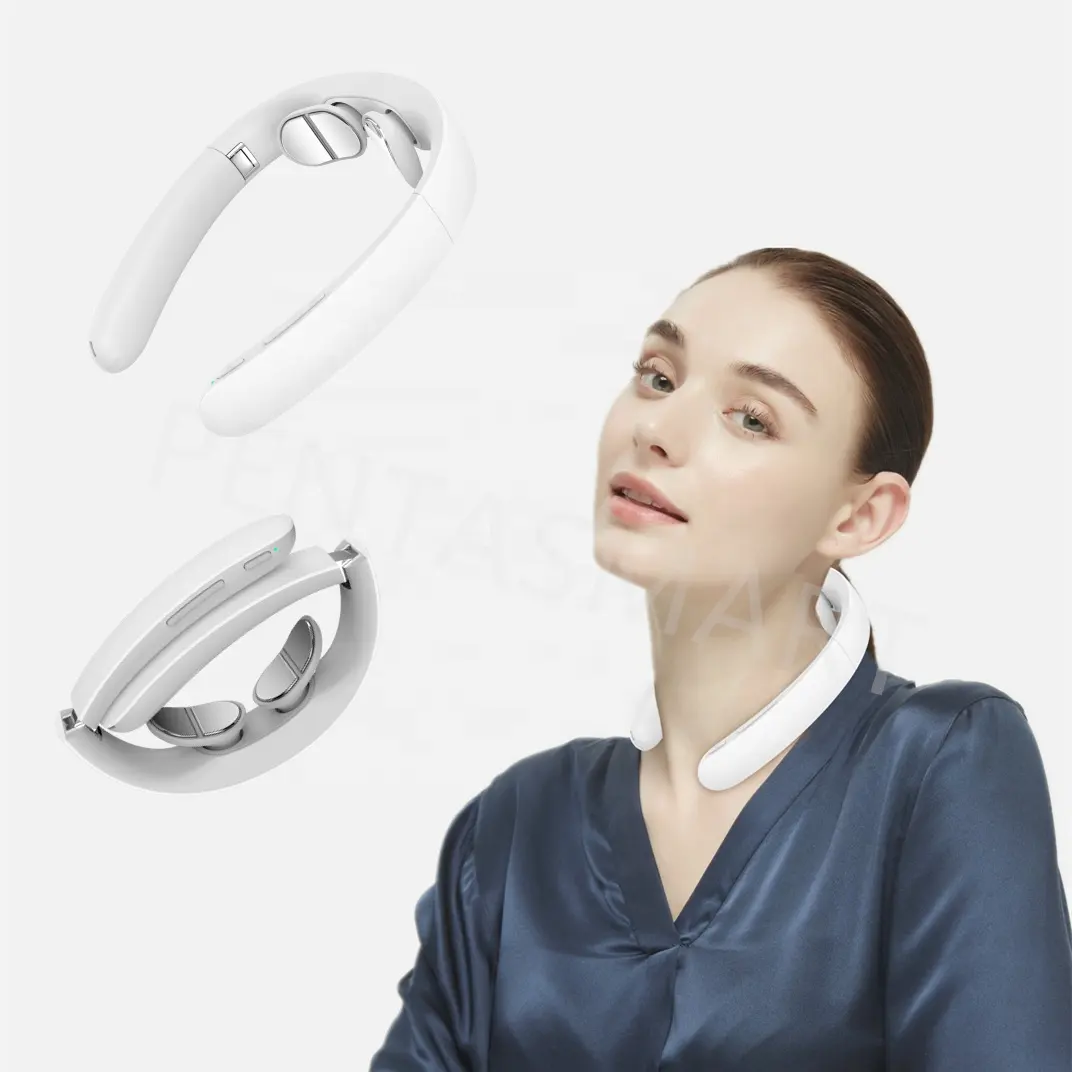 Hot Selling Intelligent Cervical Massage Instrument Heating Cordless Portable Foldable Neck Massager With EMS Pulse