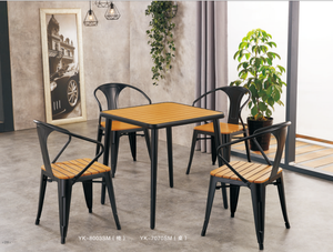 Nordic-style Durable Outdoor Table Chair Set Minimalist Design Natural Wood Solid Wood Construction for Cafes Milk Tea Shops - Product Image 2