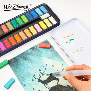 Juego <span class=keywords><strong>de</strong></span> pintura <span class=keywords><strong>de</strong></span> acuarela sólida no tóxica para lienzo y papel empaquetado en caja - Product Image 4