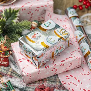 Silver Christmas Wrapping <b>Paper</b> <b>Roll</b> 17 In X 32.8 Ft Single Side Recyclable Gift <b>Wrap</b> For Holiday Crafting - Product Image 6