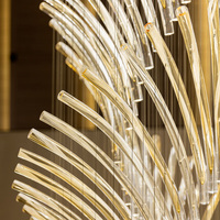 Design moderne, décoration d'intérieur, hôtel, villa, escalier, salle de banquet, cristal de verre de luxe, lustre à LED