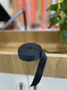 Polyester Webbing <b>Strap</b> 2.5cm Width <b>Black</b> 0.8 Ton Load Capacity Glossy Finish Heavy Duty Tie Down Lashing Belt for Cargo Packing - Product Image 5