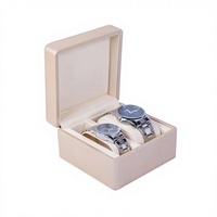 Boîte à bijoux de luxe en cuir PU couleur champagne clair, série avec doublure en daim beige, charnière à ressort, pour présentation en bijouterie BETTER JBS736