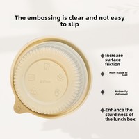 Bol jetable biodégradable à surface lisse de 22 oz avec couvercle, récipient alimentaire rond écologique pour soupe, vente en gros, compostable