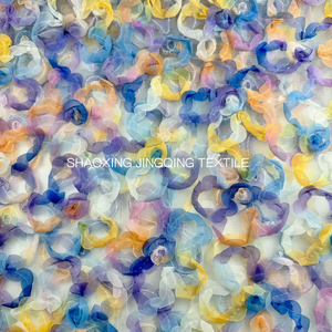 Tại Chỗ Bán buôn <span class=keywords><strong>Net</strong></span> vải 3D Rose Ribbon thêu vải 3D nhỏ Rose Wedding Dress trang trí vải - Product Image 2