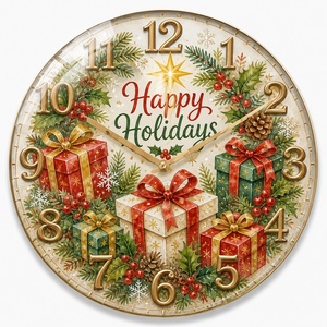 Orologio da Parete in Acrilico 'Happy Hanukkah' 25cm, Design Menorah, Silenzioso - Product Image 3