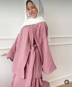 Ensemble deux pièces pour femmes musulmanes pour l'Aïd, Kaftan islamique, hauts à lacets, jupes, ensembles marocains, Abaya, Turquie, tenues modestes pour le <span class=keywords><strong>Ramadan</strong></span> - Product Image 4
