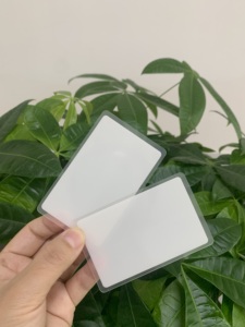 Salida de fábrica imprimible 100% tarjetas de identificación blancas de policarbonato puro interfaz de comunicación NFC y RFID 1K Chip número de modelo ISO - Product Image 2