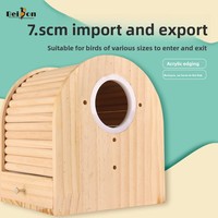 Nichoir en bois massif pour perroquets, motif tigre, avec fonction de chauffage, tiroir inférieur, pour l'incubation des oiseaux, accessoire de suspension externe