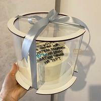 Boîte à gâteau transparente de 8 à 12 pouces, emballage pour dessert, boîte à gâteau surprise, boîte à gâteau longue personnalisée imprimée, boîtes à gâteau de 9 pouces 12x12x8 avec base