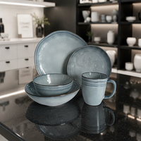 Modernes Westliches Steinzeug-Geschirrset 12-teilig Sicheres Keramik-Dinner-Set für den Großhandel