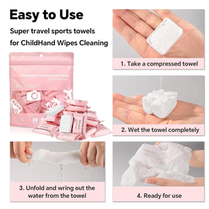 Custom Logo Soft Portable Mini <strong>Compressed</strong> Plant Fiber <strong>Facial</strong> <strong>Towel</strong> Quick-Dry Hotels Home Disposable Solid Color Nonwoven Bath - Product Image 2