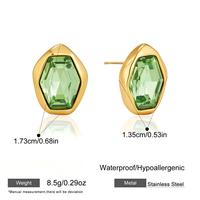 Maßgefertigte 316L Edelstahl Ohrstecker Sechseck Kristall Fassung Geometrisch Gold Silber Bunt für Damen Großhandel