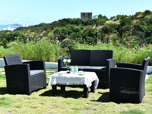 SUKK गर्म बिक्री आउटडोर फर्नीचर तालिका के साथ बालकनी रतन प्लास्टिक सोफा सेट - Product Image 2