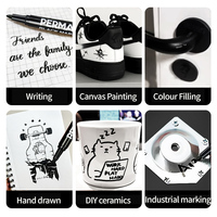 Aiye Vente en gros Stylo marqueur permanent étanche à peinture huileuse noire sans effacement avec encre non toxique Stylo marqueur noir