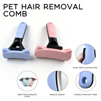 Nouveaux produits de toilettage pour animaux de compagnie en acier inoxydable, peigne auto-nettoyant pour chiots et chiens, brosse pour animaux de compagnie