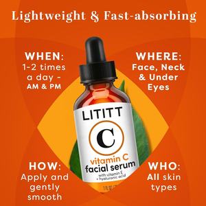 Suero <span class=keywords><strong>de</strong></span> Vitamina C con Ácido Hialurónico, Duo <span class=keywords><strong>de</strong></span> Sueros Faciales, Vitamina C Antienvejecimiento, Blanqueador, Iluminador, <span class=keywords><strong>Tratamiento</strong></span> Facial - Product Image 2