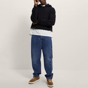 HG331 Custom Printed Solid <b>Men's</b> Open Neck <b>Crop</b> <b>Top</b> Hoodie 100% Cotton Summer Oversized Breathable Eco-Friendly Knitted OEM - Product Image 2