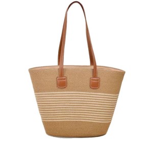 Nuova Borsa Estiva da Donna in Paglia Intrecciata, Borsa a Secchiello Grande Capacità per la Spiaggia, Borsa a Spalla Intrecciata di Alta Gamma - Product Image 5