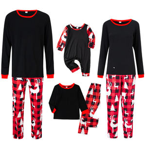 Pijamas de Navidad en Blanco de Poliéster para Sublimación 2024 a Cuadros para Niños Mameluco Personalizado para Bebé Conjunto de Pjs Familiares Navideños - Product Image 3