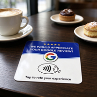Carte NFC carrée en PVC pour avis Google, impression couleur personnalisée, avec code QR pour avis de table de restaurant