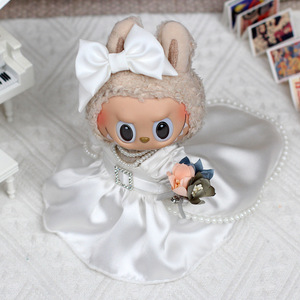 Muñeca Labubu con Vestido de Novia, Llavero de Vinilo de 17 cm, Accesorio de Peluche Estilo Coreano para Niñas - Product Image 1