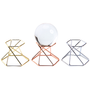 Modern zarif çevre dostu altıgen Metal standı katlanabilir kolay montaj kaya fosil mercan ekran ev için küçük kristal tutucu - Product Image 1