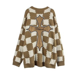 Suéter de invierno con logotipo personalizado para hombre, prendas de punto informales con cremallera, jersey de moda, chándal gráfico, suéter de punto, chaqueta de carreras Vintage - Product Image 4