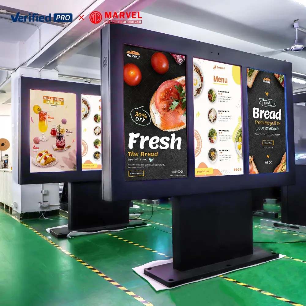 MWE Sistema de toque à prova d'água para restaurantes personalizados, tela de menu de exibição externa, sistema de pedidos via placa de pedidos de fast food