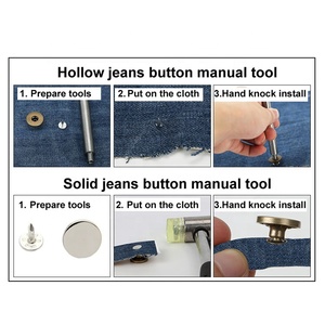 Guanfeng RTS Jeans botón Manual herramienta instalar botón Stick Metal troqueles molde para Jeans botón - Product Image 5