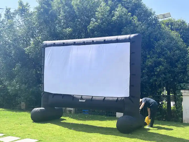 Inflatable Projection Screen Standard Style Oxford Cloth Built-In Fan Black Crystal Fabric Custom Logo Business Rental Use