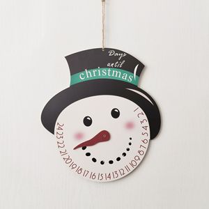 Calendrier <span class=keywords><strong>de</strong></span> l'Avent en bois en forme <span class=keywords><strong>de</strong></span> bonhomme <span class=keywords><strong>de</strong></span> neige, compte à rebours <span class=keywords><strong>de</strong></span> Noël, ornement suspendu rond <span class=keywords><strong>et</strong></span> durable, décoration créative pour la maison, fêtes - Product Image 6