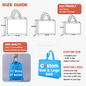 Bolsas de Compras Reutilizables al <span class=keywords><strong>por</strong></span> <span class=keywords><strong>Mayor</strong></span>, Económicas, de Alta Calidad, Extra Anchas, de Tela No Tejida, con Logotipo Impreso Personalizado - Product Image 2