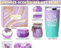 Coffret cadeau de spa de luxe Lovsens avec diffuseur de parfum pour voiture, bombes de bain, masque pour les yeux, souvenir romantique