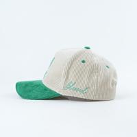 Casquette en velours côtelé OEM avec logo personnalisé, broderie 3D, casquette de baseball à 5 panneaux, casquette structurée