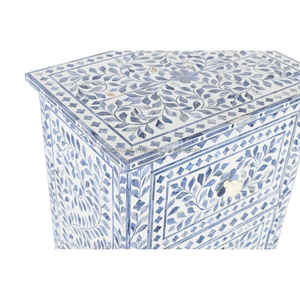 Mesa con incrustaciones de hueso de Color azul cielo superior y moderna con 2 cajones, muebles de madera para uso doméstico para sala de estar, utensilios de cocina - Product Image 1