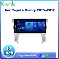 Système multimédia Android Krando pour tableau de bord de voiture, autoradio pour Toyota Camry 2015-2017, écran tactile, GPS, BT, CarPlay, navigation