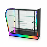 Comptoir d'exposition en verre LED RGB en promotion pour magasin de tabac et vitrine de vente au détail