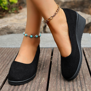 <b>Summer</b> Suede Large Size Slip-on Wedge <b>Flats</b> for Women, Casual Lazy Professional <b>Flats</b> Wholesale 43 - Product Image 6