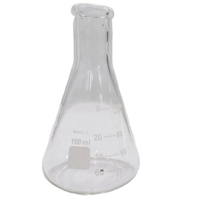 100mL 250ml 500ml Uso en laboratorio Botella de matraz cónico de vidrio 3,3 de borosilicato resistente al calor transparente - Product Image 1