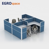 EGROspace Bureau de travail en forme de L au design moderne, mobilier de bureau, cloison modulaire, cabine privée