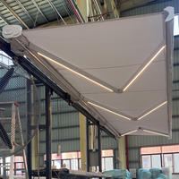 Auvent rétractable de luxe en aluminium pour extérieur avec cadre en aluminium, couleur blanche, usage commercial, tailles personnalisables