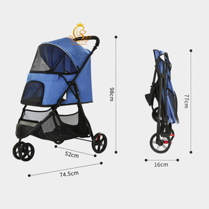 Carrito Plegable para Mascotas EUR PET de Alta Calidad y Durabilidad PC106, Carga Máxima 15 kg, Cuerda de Seguridad Ajustable para Perros y Gatos, Paseo Diario - Product Image 4