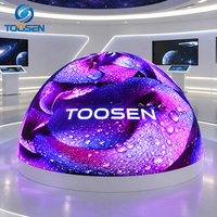 Layar Video LED Bulat Luar Ruangan CE TOOSEN P4 P5 P6 Definisi Tinggi untuk Iklan Fasad Bangunan Kustom
