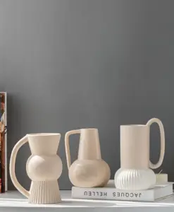 Hete Verkoop Decoratie Groothandel Nordic Vaas Keramische Witte Unieke Gift Keramische Vaas Voor Huisdecoratie