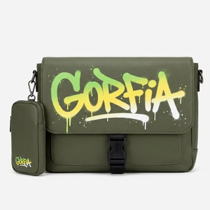 Large Capacity Patterned <b>Men</b> Shoulder Bag 2-in-1 Detachable <b>Pouch</b> Custom Logo Designer Forest Green Messenger Bag set - Product Image 3
