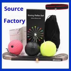 ลูกบอลฝึกปฏิกิริยาตอบสนองสำหรับชกมวย ทำจากไม้เมเปิล แบบสวมศีรษะ อุปกรณ์ฝึกความเร็วและฟิตเนส - Product Image 2