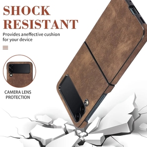 เคสโทรศัพท์หนังพับได้สำหรับ Samsung Galaxy <span class=keywords><strong>Z</strong></span> <span class=keywords><strong>Flip</strong></span> <span class=keywords><strong>3</strong></span> 4 <span class=keywords><strong>Z</strong></span> Fold <span class=keywords><strong>3</strong></span> Ultra Thin - Product Image 3
