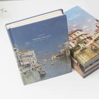 Vente en gros de cahier d'art d'architecture de paysage simple et créatif, couleur, page intérieure, illustration, bloc-notes pour étudiant