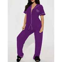 Pyjama une pièce Yicheng pour femme en bambou modal thermique et respirant, grande taille, en satin, imprimé uni, en jersey court
